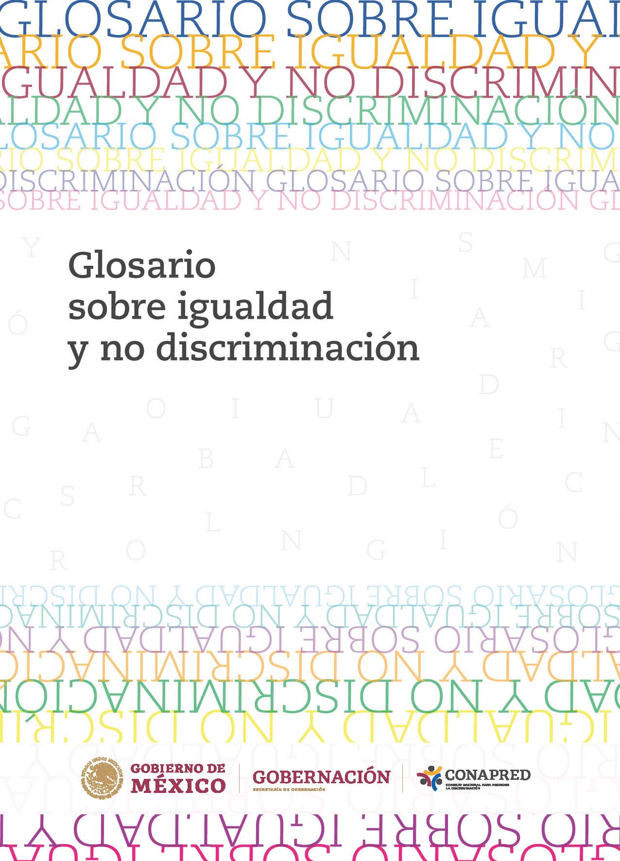 Portada: Glosario sobre igualdad y no discriminación